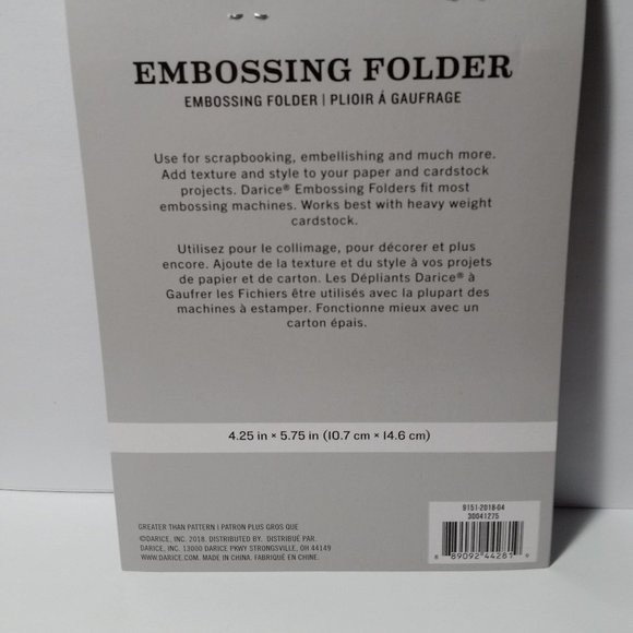 Darice Embossing Folder Greater Than Pattern Arrow Scrapbook Paper Craft - Picture 2 of 4